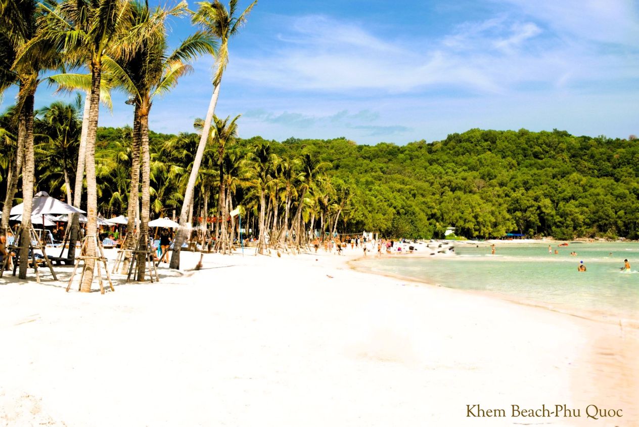 Phu Quoc beach with soft sand and tropical water